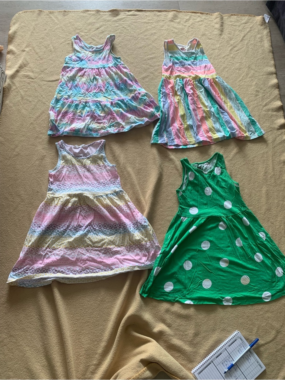 F&F Girls' Multicolor & Green Polka Dot Summer Dress Lot